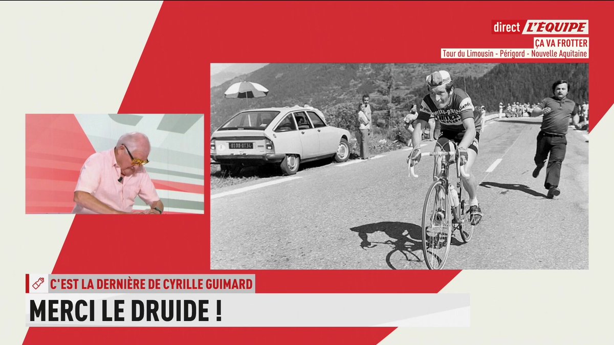 Beaucoup d'émotions sur le plateau de Ca Va frotter, avec la dernière de Cyrille Guimard Merci pour toutes ces années le Druide ! #lequipeVELO