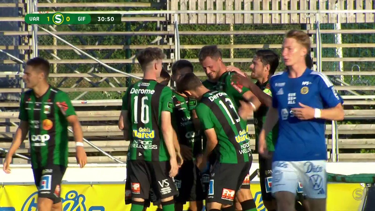 Långt inkast, nick och 1-0 till Varbergs BoIS hemma mot GIF Sundsvall efter halvtimmen spelad! Niklas Dahlström där med huvudet. 🟢⚫ 📲 Se matchen på Max