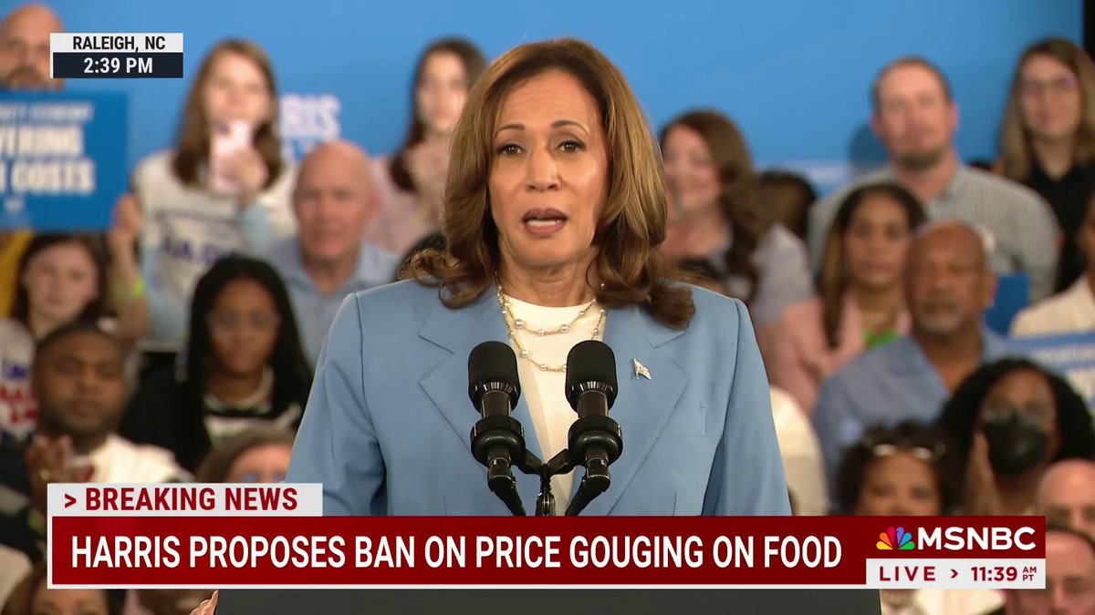 "At this moment when every day prices are too high, he will make them even higher." Harris talks about Trump raising taxes on basic necessities.