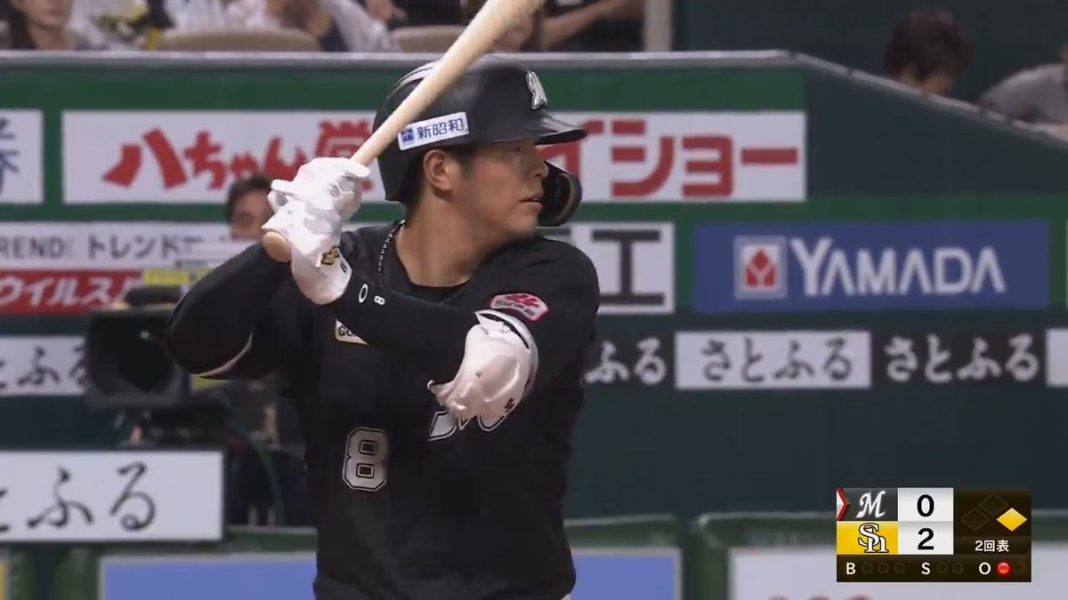 すぐさま試合は振り出しに‼️ 千葉ロッテ #中村奨吾 選手の第3号同点2ランホームラン🌈 #chibalotte 👇ライブ配信はこちら