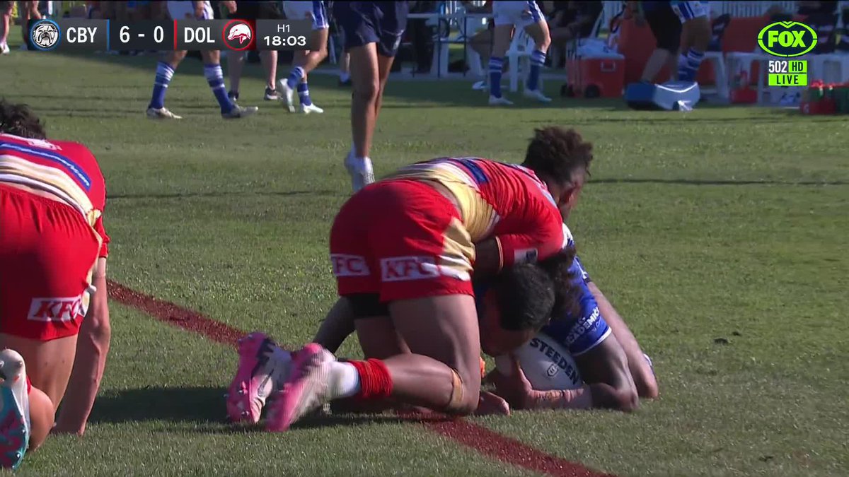"ONE FOR THE AGES!" 🤯 What a chase-down and try saving tackle from the Hammer!!! 📺 Watch #NRLBulldogsDolphins on ch.502 or stream on Kayo: ✍️ BLOG 🔢 MATCH CENTRE