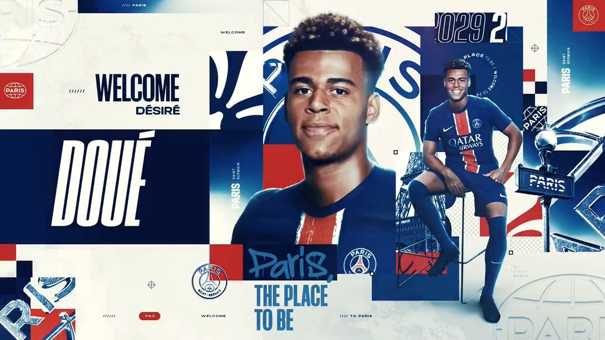 📣 «̶ ̶A̶n̶n̶o̶n̶c̶e̶ ̶D̶o̶u̶é̶ ̶»̶ Désiré Doué rejoint le Paris Saint-Germain ❤️💙 #WelcomeDoué