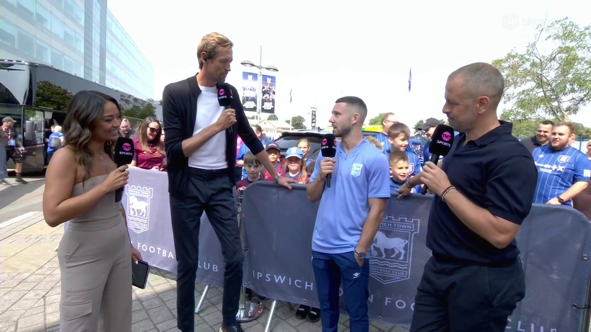 "You can tell what it means to the fans and the community here" 💙 Conor Chaplin speaks to @julesbreach, Peter Crouch and Joe Cole before Ipswich Town's first game back in the Premier League 🙌