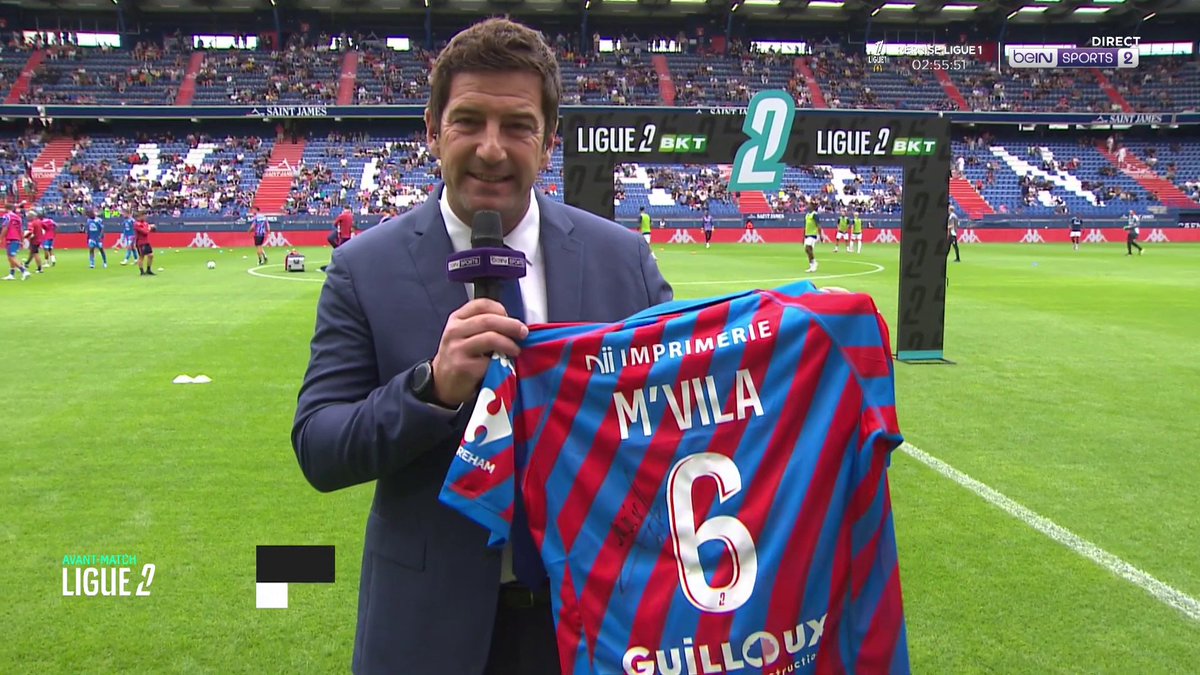 ⚽#Ligue2BKT 🤩 Tentez de gagner le maillot du Stade Malherbe Caen dédicacé par Yann M'Vila ! Pour cela donnez-nous votre pronostic avec le #beINLigue2 ! #beINSPORTS #MultiLigue2 #SMCPFC