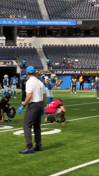 Jim Harbaugh has better hands than Quentin Johnston