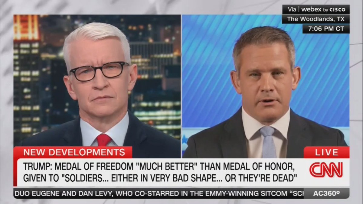 Fmr. GOP Rep. Adam Kinzinger (Slava Ukraini) 🇺🇸🇺🇦: Donald Trump is totally incapable of understanding what sacrifice is. If you call someone who dies for your country a 'sucker' and a 'loser' you don't understand doing something bigger than yourself