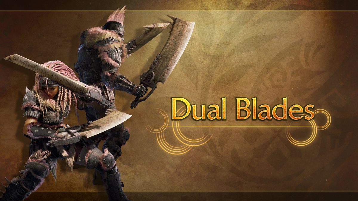 ⚔️ Dual Blades ⚔️ Deliver damage by a thousand cuts with the agile Dual Blades. Enter Demon Mode and maintain the Archdemon Mode state to deal rapid damage! Use a Focus Strike attack to exploit a monster's weak point, becoming a spinning slicing cyclone of destruction. #MHWilds