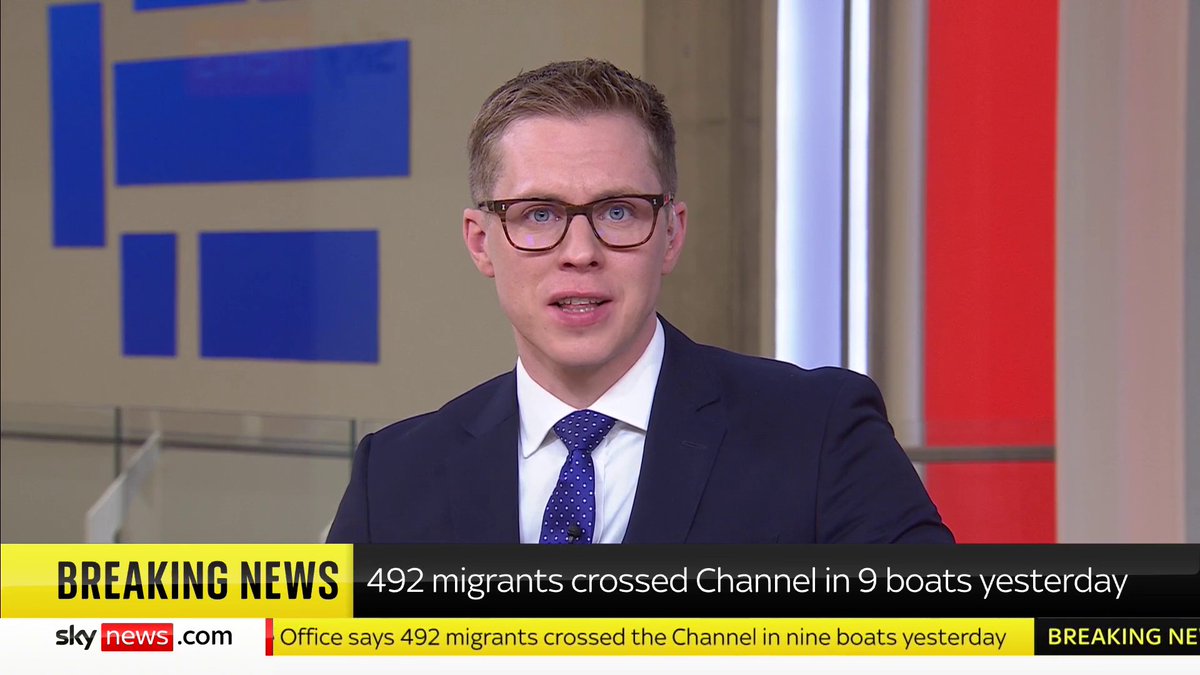 BREAKING: 492 migrants crossed the Channel in nine boats yesterday, the Home Office says - the highest number in a single day since 11 August. ➡️ 📺 Sky 501, Virgin 602, Freeview 233 and YouTube