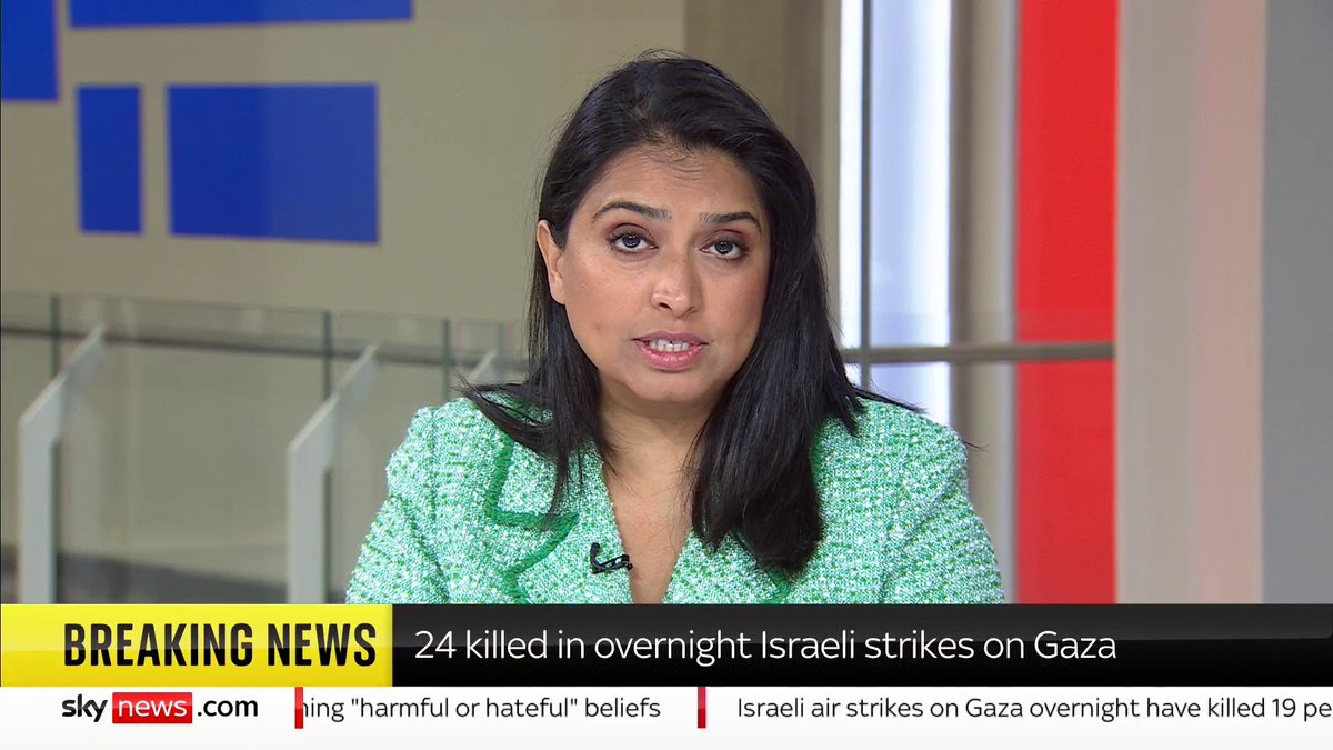 BREAKING: 24 people are now reported to have been killed in the Israeli air strike overnight in Gaza, including a mother with her six children. 📺 Sky 501, Virgin 602, Freeview 233 and YouTube