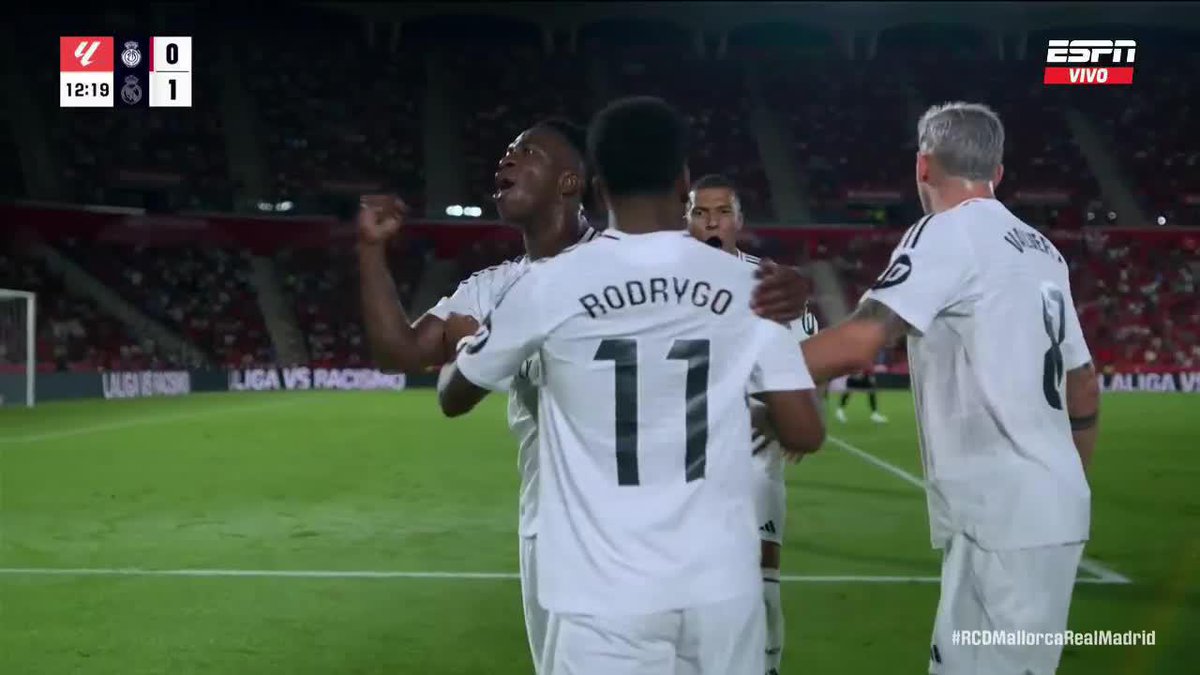 Qué pedazo de gol de Rodrygo para el 0-1 de Real Madrid vs. Mallorca en su debut en La Liga.