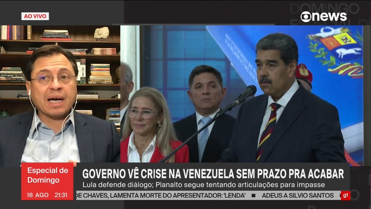Governo vê crise na Venezuela sem prazo para acabar. Para Gerson Camarotti, Lula “tem dificuldade de falar o que de fato se transformou a Venezuela: uma grande ditadura, e Maduro um grande ditador”. ➡ Assista ao #EspecialdeDomingo com Erick Bang: #GloboNews