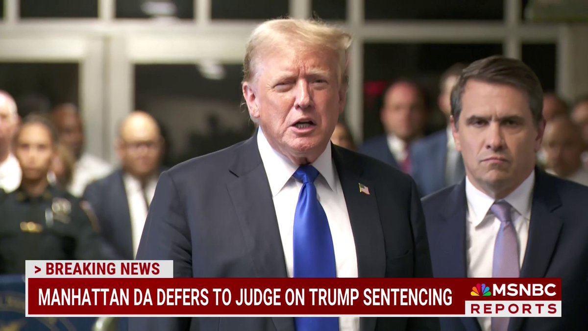 BREAKING: Manhattan DA defers to judge on Trump sentencing delay in hush money case. Lisa Rubin has the latest.