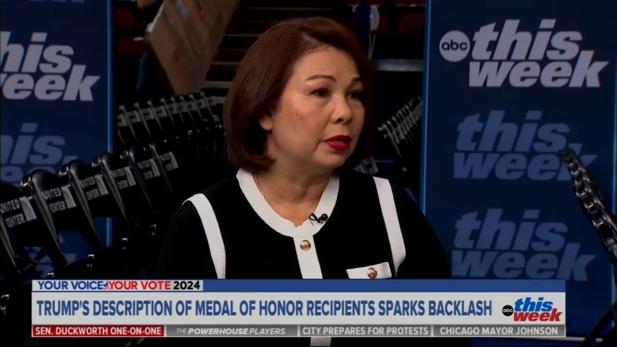 Sen. Tammy Duckworth: American voters have a chance to choose. Do they want a five-time draft dodger who calls us veterans ‘suckers’ and ‘losers’? Or do they want Kamala Harris and Tim Walz who care deeply about veterans?