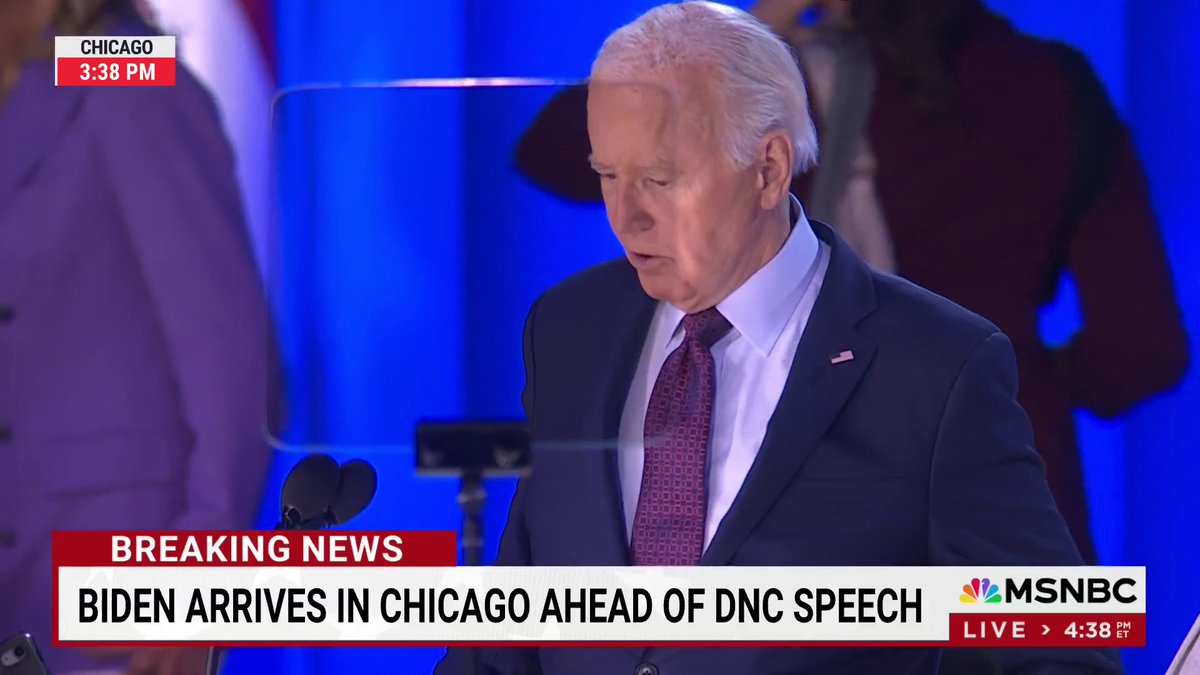 Biden looks confused and rattled as he arrives at Chicago convention center. He is running the country?