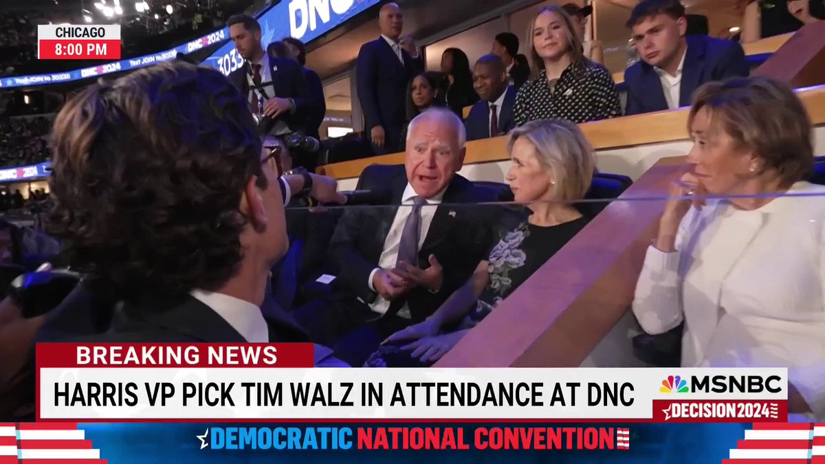 Kamala Harris’ running mate Gov. Tim Walz speaks to Jacob Soboroff. Stay for Rachel’s response.