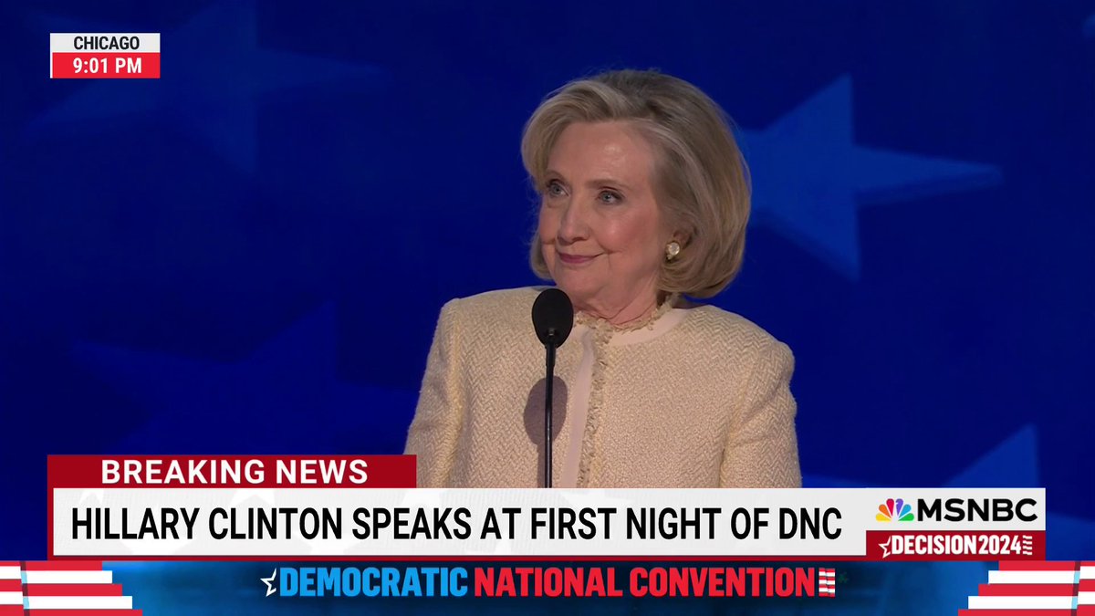 Hillary Clinton knocks Donald Trump from the DNC stage.