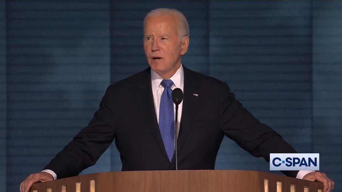 President Biden: "I made a lot of my mistake in my career, but I gave my best to you. For 50 years...I give my heart and my soul to our nation...I was too young to be in the Senate...and too old to stay as president. I hope you know how grateful I am to all of you." #DNC