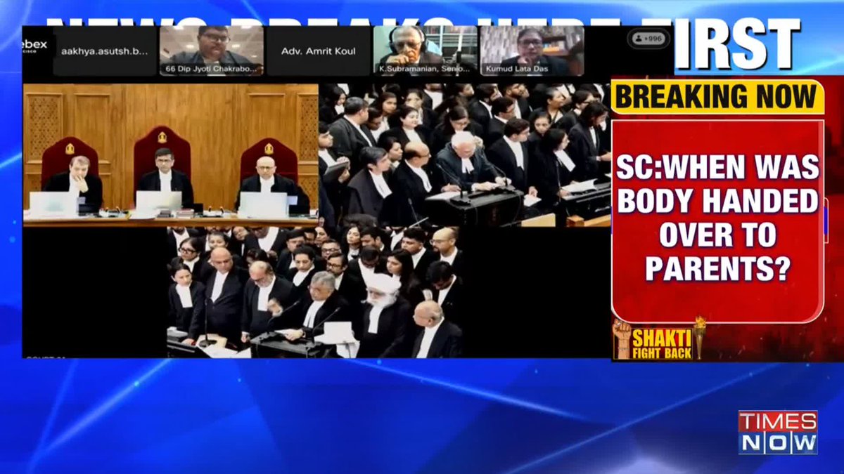 @TimesAlgebraIND CJI Chandrachud says "It appears principal of RG Kar Hospital tried to pass off rape-murder of Doctor as sui*cide" why the victim's body was handed over to the parents at 8:30 PM while the FIR was not registered until 11:45 PM - CJI