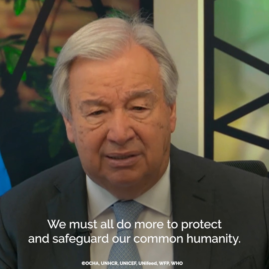🔴 We demand an end to attacks on humanitarians and all civilians. 🔴 We demand an end to impunity so that perpetrators face justice. “We must all do more to protect and safeguard our common humanity,” stresses António Guterres for #WorldHumanitarianDay. #ActForHumanity