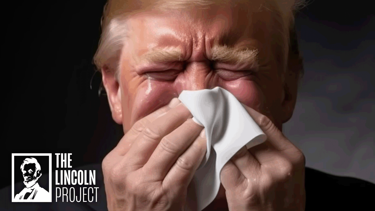 After careful consideration, The Lincoln Project has decided we will not be pulling our ad down as Donald Trump demanded we do. Also we've decided to point and laugh at him while he cries.