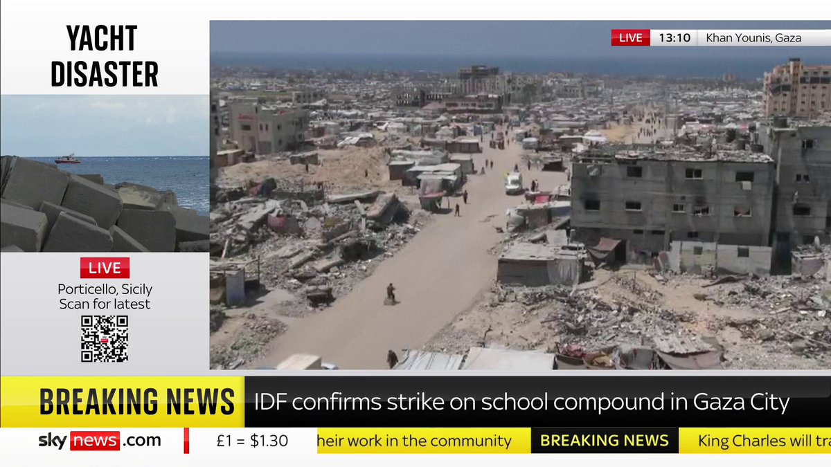 BREAKING: The IDF has confirmed a hit on a school compound in Gaza City, saying they were targeting Hamas operatives in the compound. Gaza's Civil Defence force said 10 Palestinians have been killed. 📺 Sky 501 and YouTube