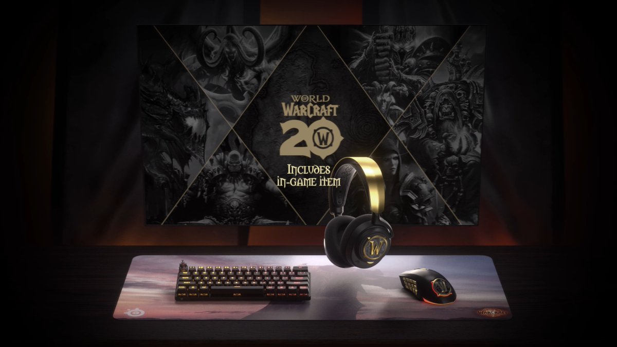 Arm yourself for a moment 20 years in the making ⚔ 🖱 Aerox 9 Wireless 🎧 Arctis Nova 7 Wireless 🔑 Custom Artisan Keycap ⌨ QcK XXL + more The SteelSeries + World of Warcraft collection launches 9/24: