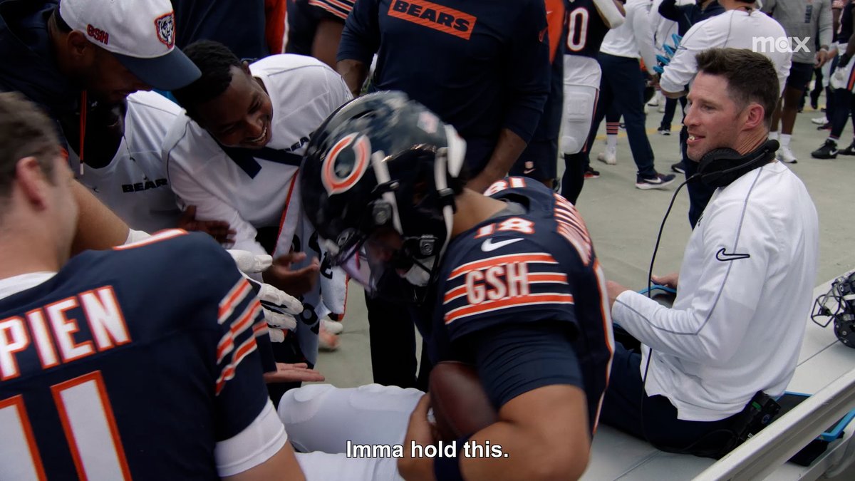 .Caleb Williams wasn't letting go of that ball after scoring his first touchdown 💙 New episode of #HardKnocks with the Chicago Bears airs tonight at 9pm ET on Actually HBO Max