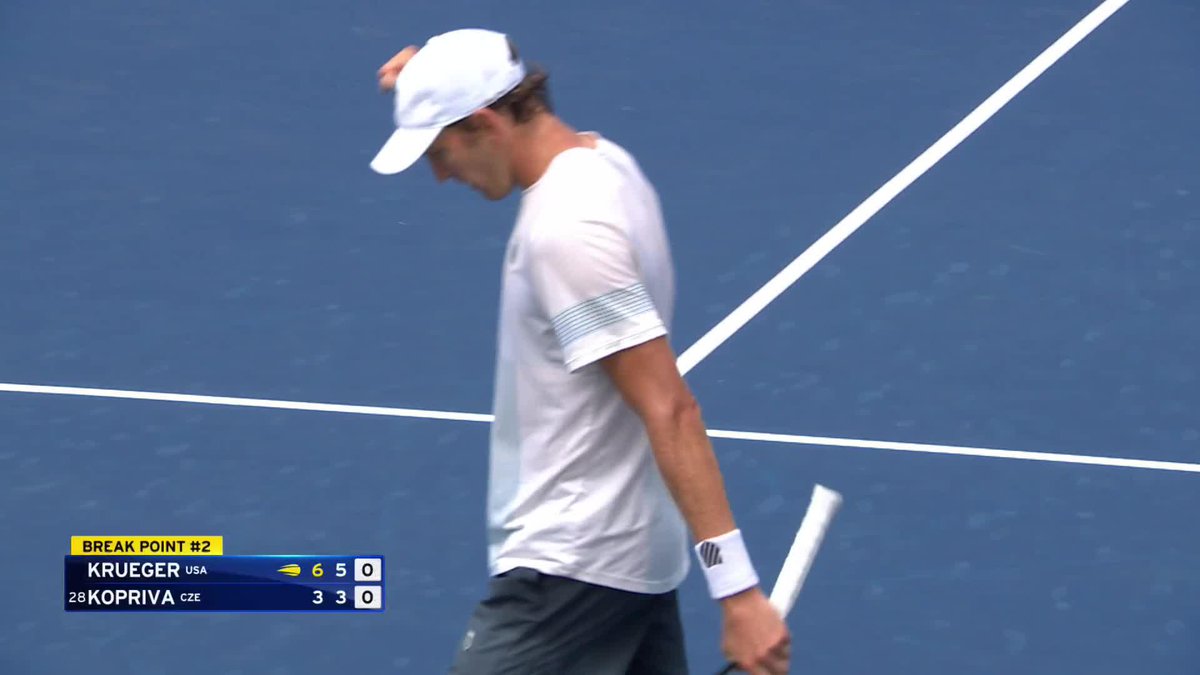 Down the line, feeling fine 🤘 American Mitchell Krueger advances into qualifying Round 2 in straight sets.