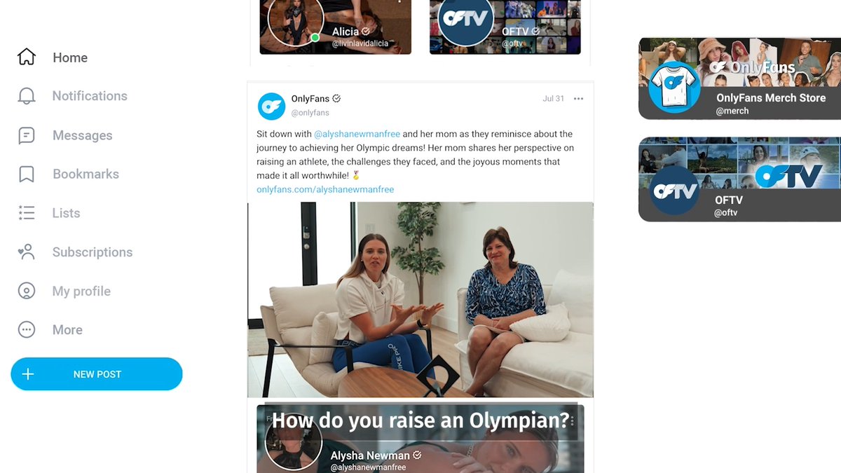 What’s Olympic medalist @Alysha_Newman94 sharing on OnlyFans? 🤗 Check out Alysha’s heart-to-heart with her #1 fan! Watch more: 📲 📺