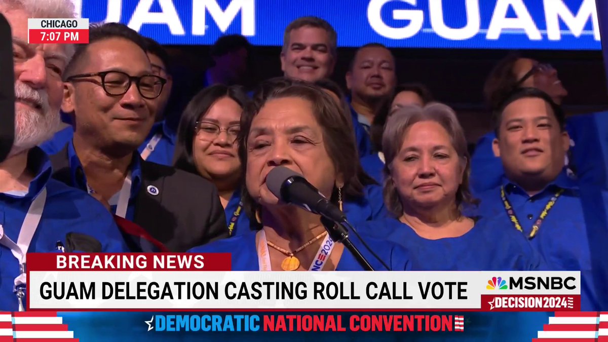 Democrats celebrate Kamala Harris clinching the nomination after an energetic roll call vote with a live DJ at the DNC.