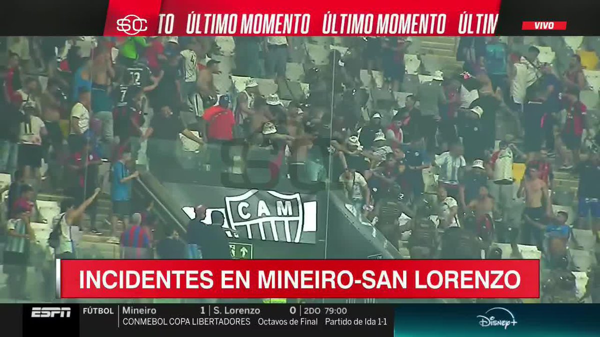 ATENCIÓN: ASÍ FUERON LOS INCIDENTES ENTRE LOS HINCHAS DE SAN LORENZO Y LA POLICÍA MILITAR DE BRASIL. 📺 #SportsCenter | #DisneyPlus
