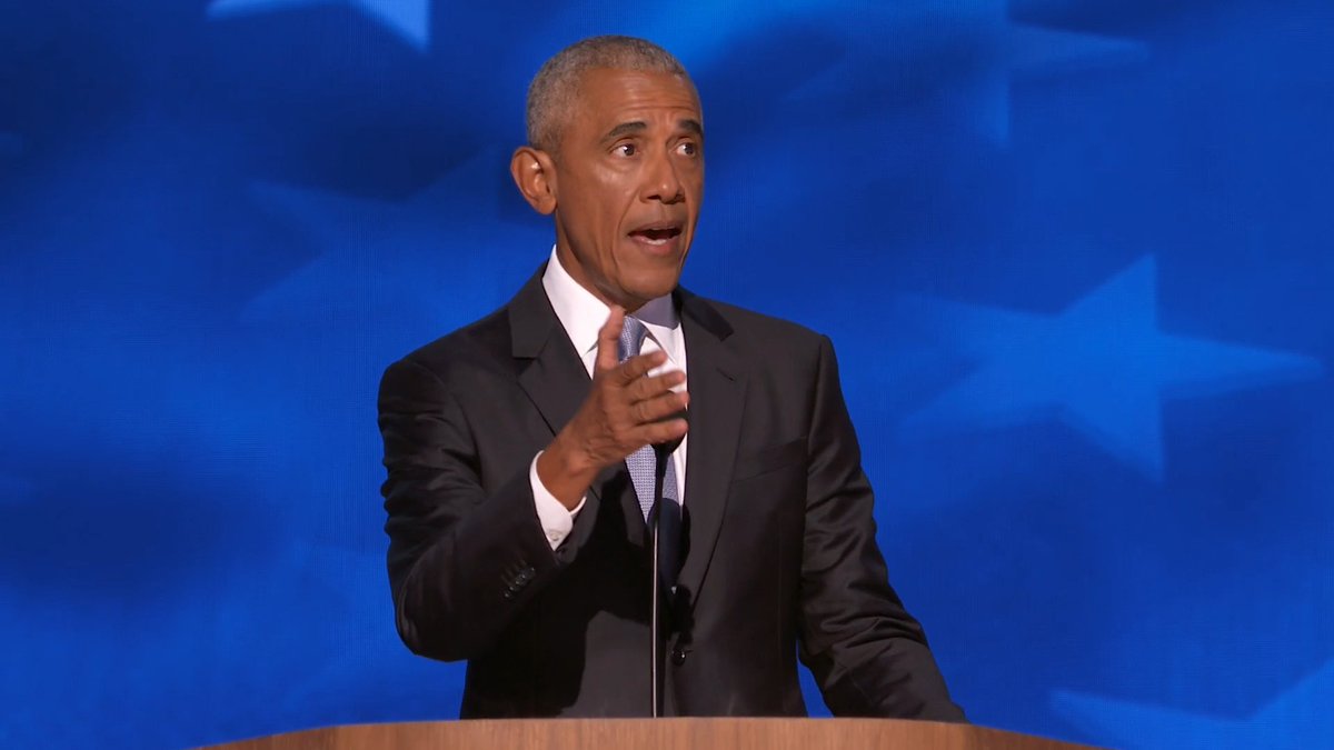 President Obama: Trump is a 78-year-old billionaire who hasn’t stopped whining about his problems since he rode down his golden escalator nine years ago. We don’t need four more years of bluster and chaos. We’ve seen that movie and we all know that the sequel’s usually worse