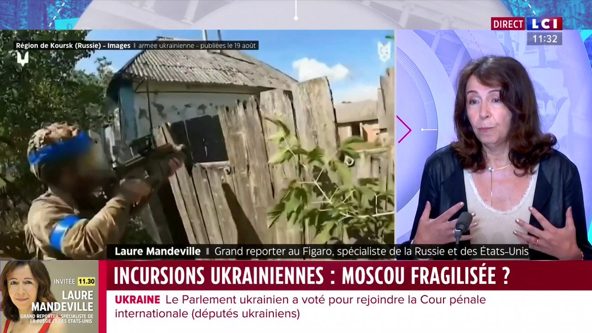 Incursion ukrainienne en Russie : "L'État russe a montré une fois de plus ses énormes failles (...) Les troupes ukrainiennes sont rentrées presque dans du beurre", Laure Mandeville, grand reporter
