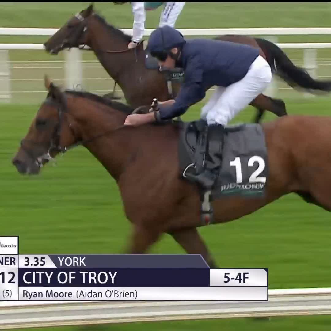NEW course record! City Of Troy wins the Juddmonte International in 2:04:09, lowering the previous 2:05:29 best time held by Sea The Stars 😮