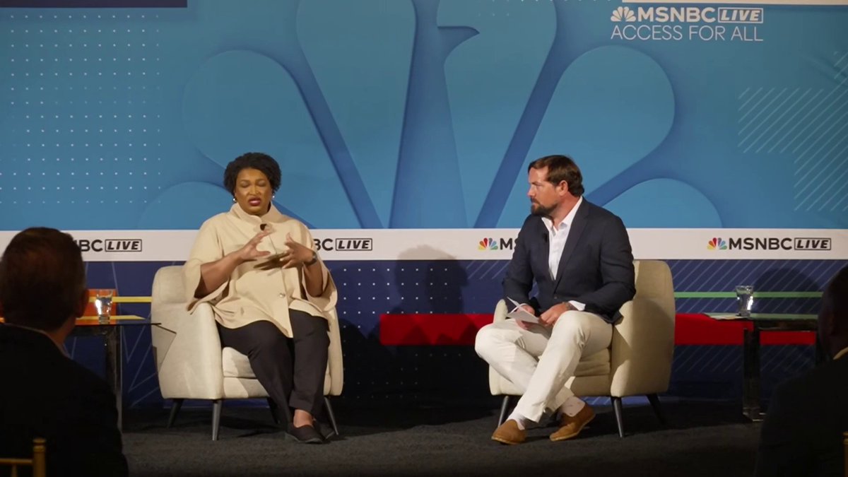 "For voters they can find themselves in her and they can see a future in her success." Stacey Abrams talks about voter engagement and what Kamala Harris needs to do to win Georgia at @msnbcevents.