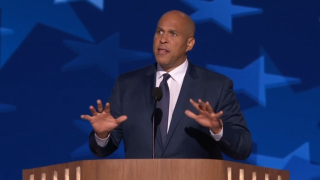 Sen. Cory Booker: If Donald Trump has his way he's going to push through his extreme agenda, Project 1825. I'm sorry, I mean Project 1925. I'm sorry, I'm sorry, Project 2025. That poisonous agenda where every state will be in a state of crisis