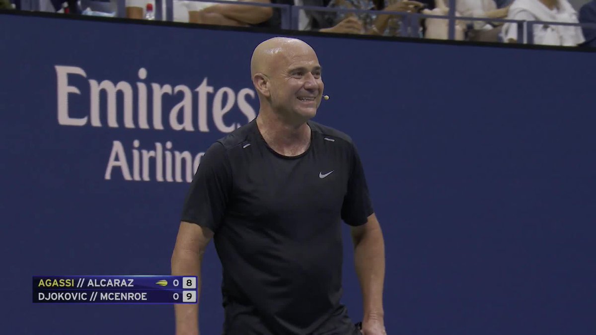 Djokovic and McEnroe take a thriller 10-8 over Agassi and Alcaraz!