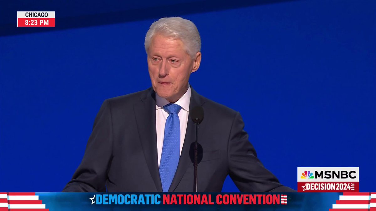 Bill Clinton thanks Biden for “courage” “compassion” “class” “service” and “sacrifice” at the DNC as chants of “Thank you, Joe” erupt in the crowd.