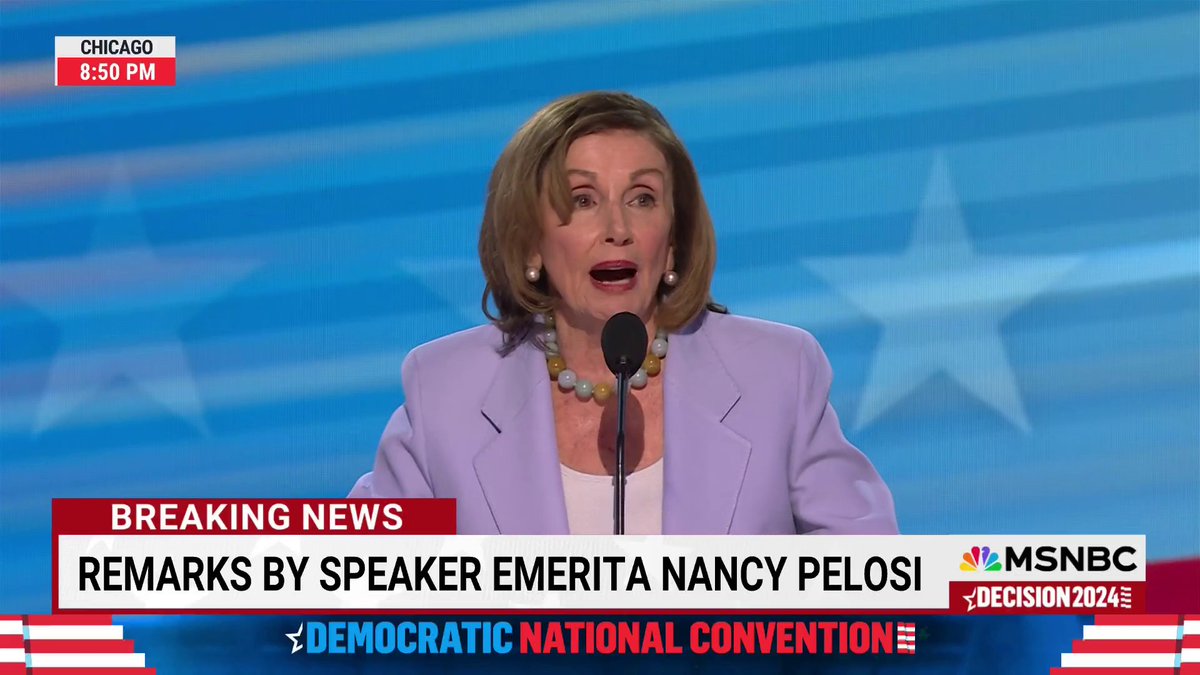 Pelosi thanks Biden for his “patriotic vision” and says Kamala Harris will “take us to new heights” on the DNC stage