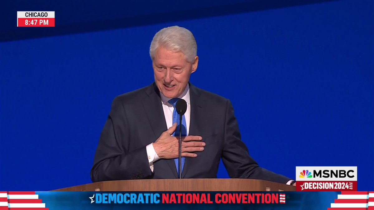 "Take it from a man who once had the honor to be called in this convention 'The Man from Hope,' we need Kamala Harris, 'The President of Joy' to lead us." Former President Bill Clinton delivers remarks at the DNC.