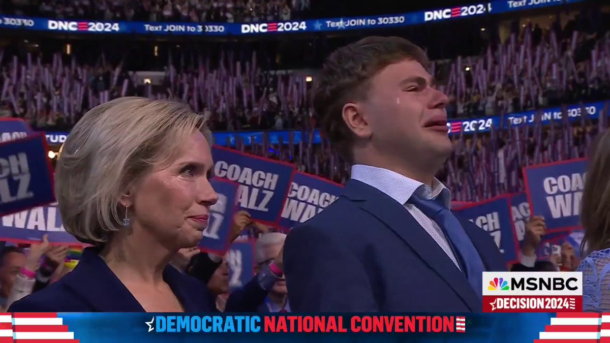 Gov. Tim Walz takes the DNC stage and it has his son in tears.