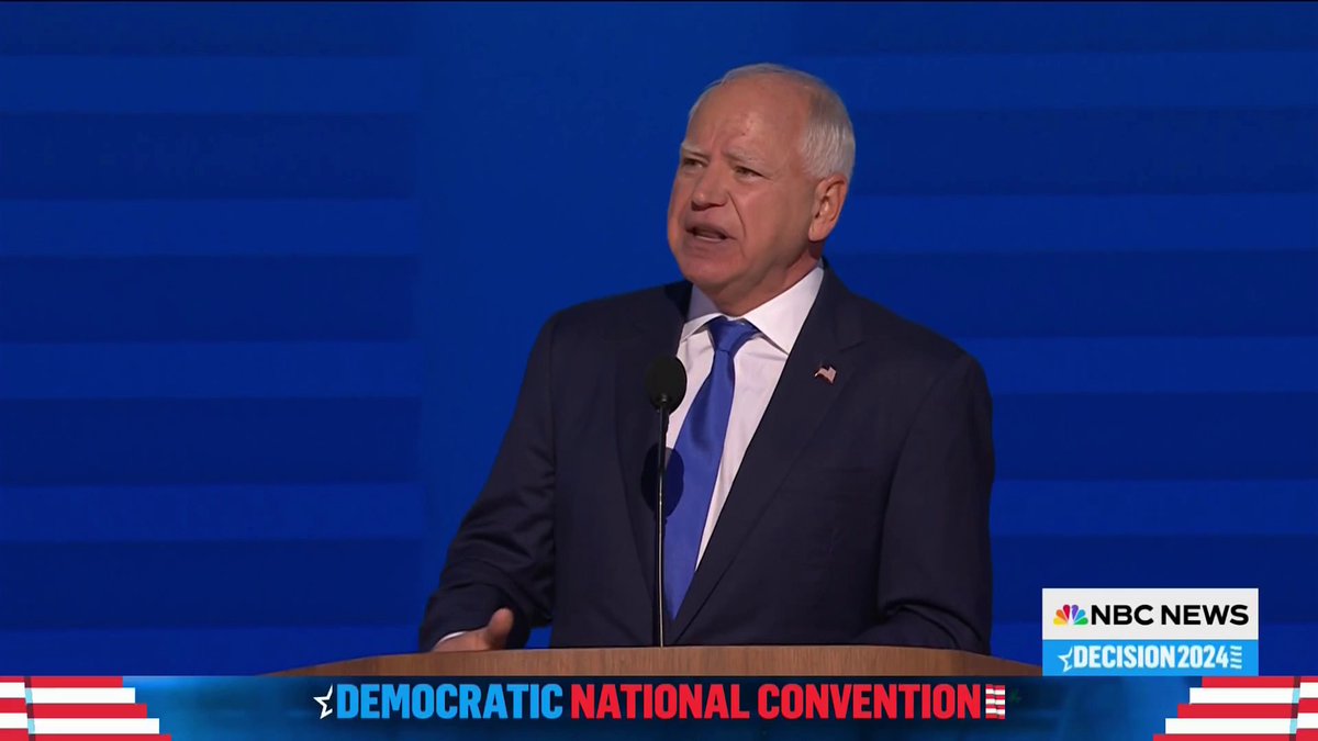 Tim Walz channels his past a high school football coach to give a "pep talk" at the DNC: "It's the fourth quarter, we're down a field goal. But we're on offense and we've got the ball. We're driving down the field. And boy, do we have the right team."