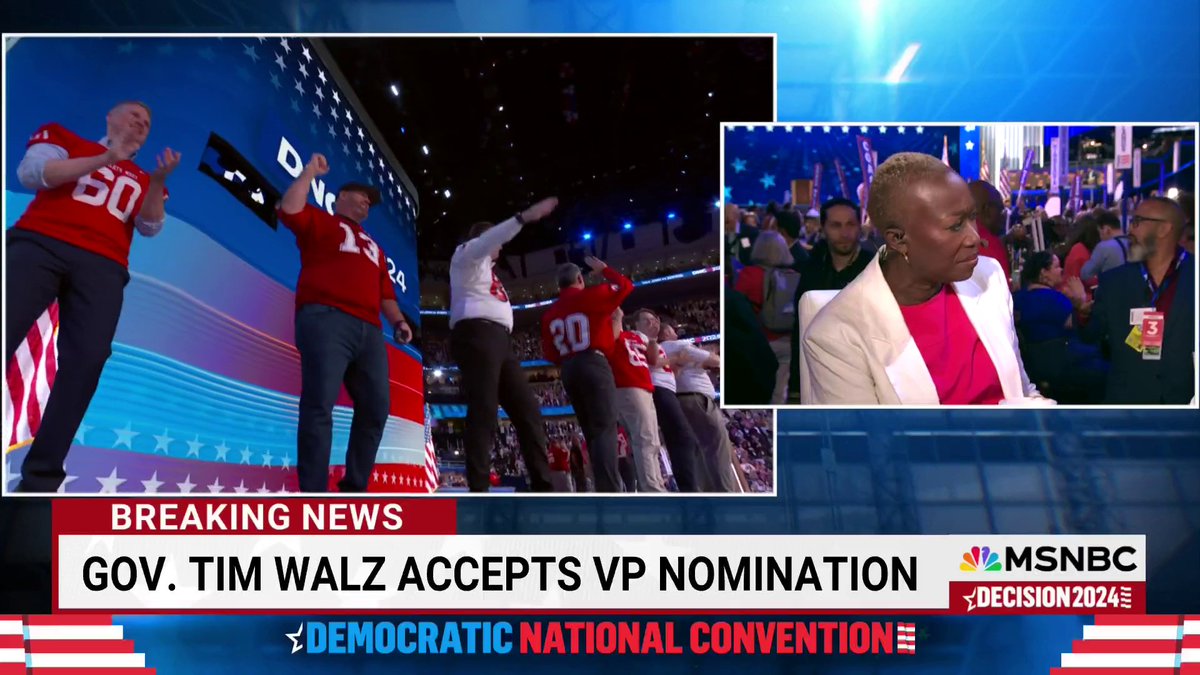 “I think we just saw an episode of Ted Lasso.” Joy Reid (Unemployed Former Host Parody Account) analysis on Tim Walz’s speech and night 3 at the DNC