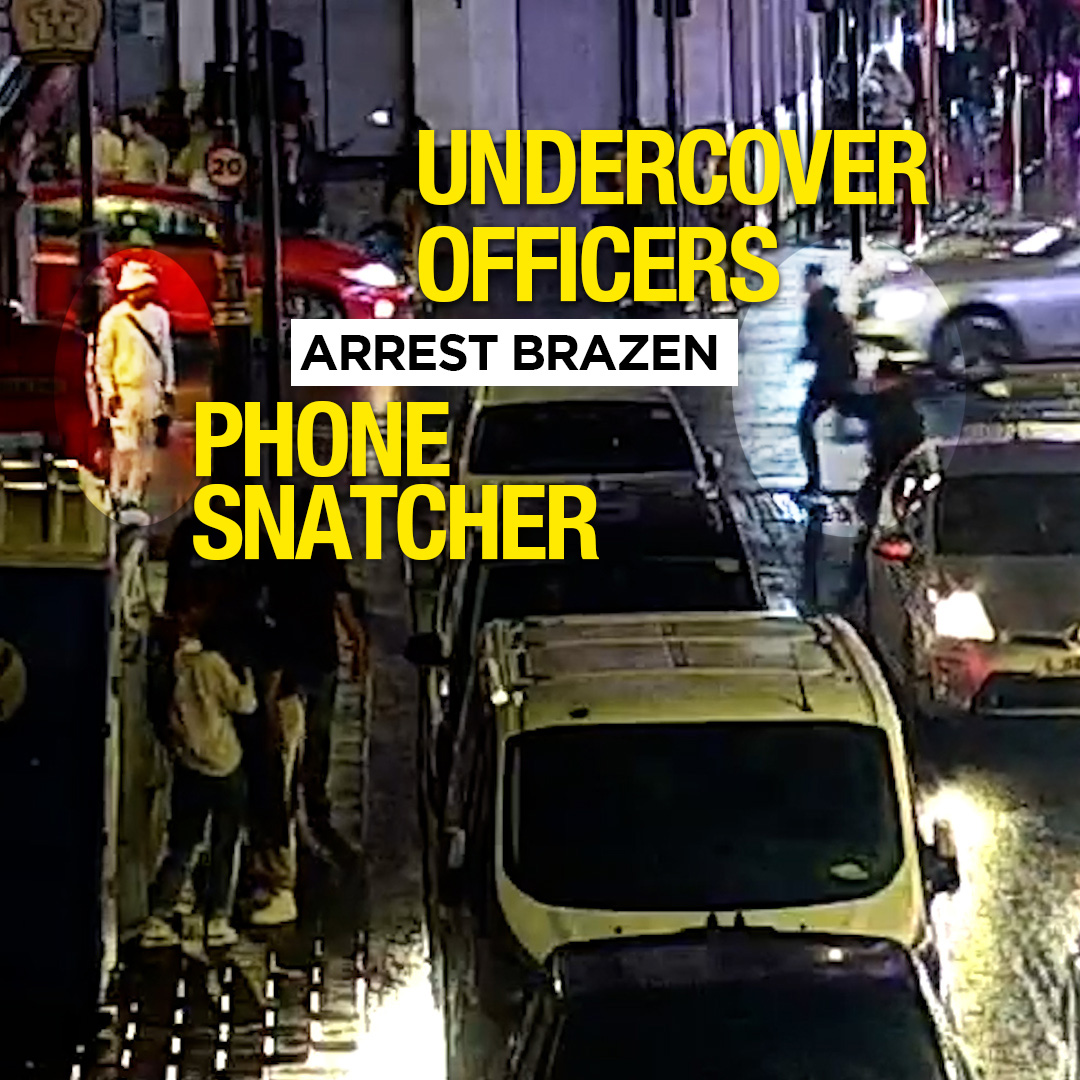 📺 | Plain clothes officers tackle prolific phone snatcher in Soho Watch the moment our specialist robbery team intervened and arrested the suspect – he was jailed for 30 weeks. We were also able to reunite the phone with its owner. #CommunityCrimeFighting