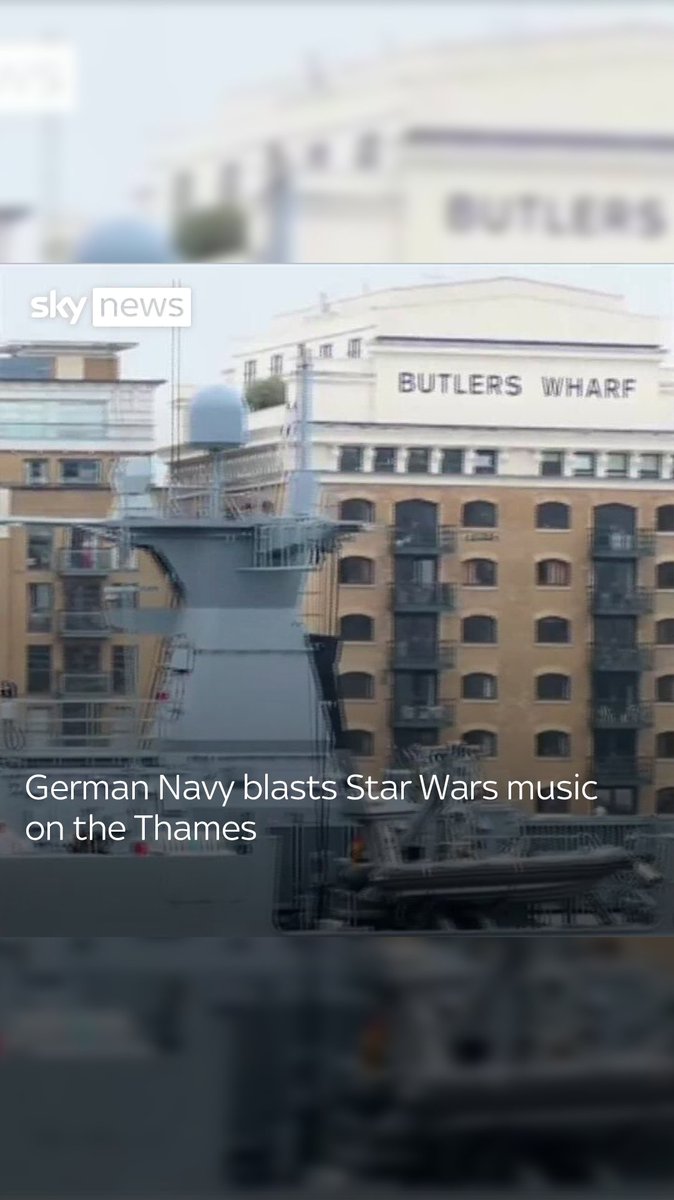 The German Navy played The Imperial March from a ship as they came up the Thames. A spokesman said there was 'no deeper meaning' to the music associated with character Darth Vader.