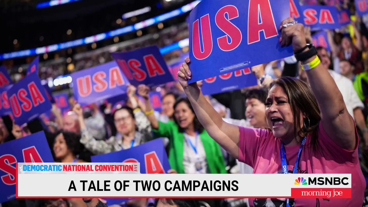 "While Republicans are saying these are dark, dark times, Democrats seem to be turning on the lights and saying 'Everybody come on in.'" — Stephanie Ruhle reacts to the messaging from the DNC