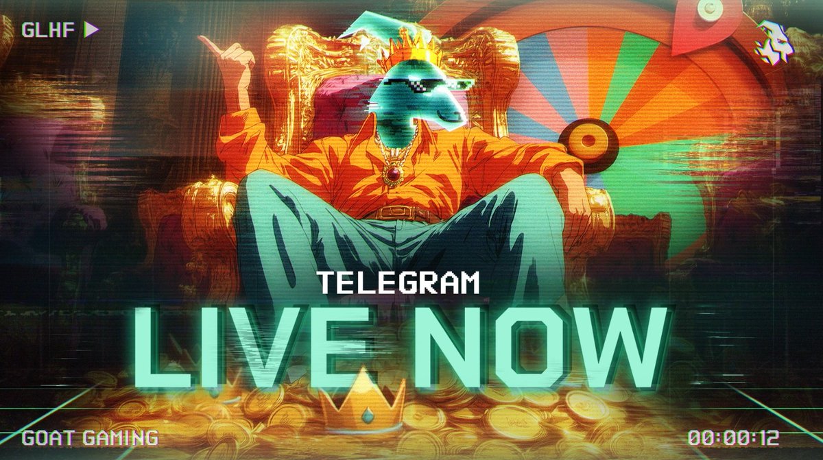 🚀 Road to $GOAT Season 2 is live! Get ready to dominate a new era of GOAT Gaming on Telegram. ✊ Flex your skills and luck 📈 Level up to GOAT status 👑 Stack your fortune in $GOAT and Crowns Start ▶️