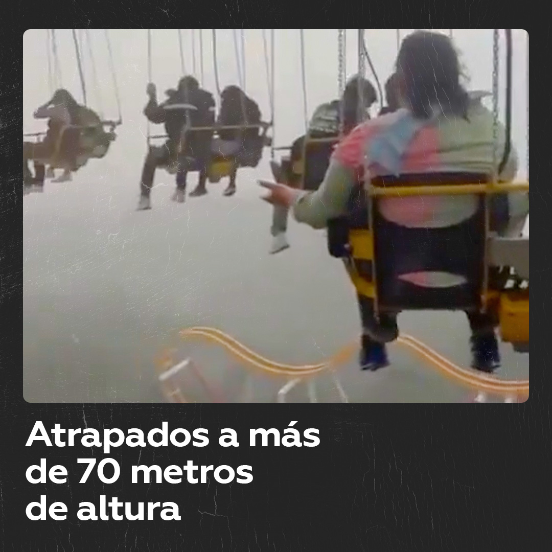 Atrapados a más de 70 metros de altura En Six Flags, en Ciudad de México, un grupo de personas quedó atrapado en la atracción ‘Supergirl’ a más de 70 metros de altura.