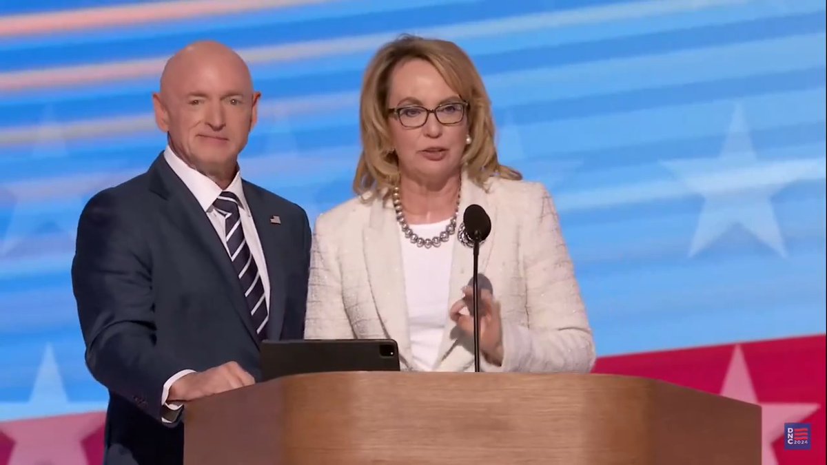 For five years, I served in Congress from a swing district. Then, on January 8, 2011, a man tried to assassinate me. He shot 19 people and killed six. I almost died. But I fought for my life and survived. Today, I was proud to speak in support of Kamala Harris.