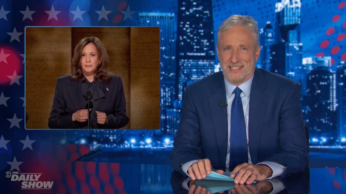 Jon Stewart reacts live to the highly-anticipated final night of the DNC, from surprise guest speculation to Kamala Harris's big speech